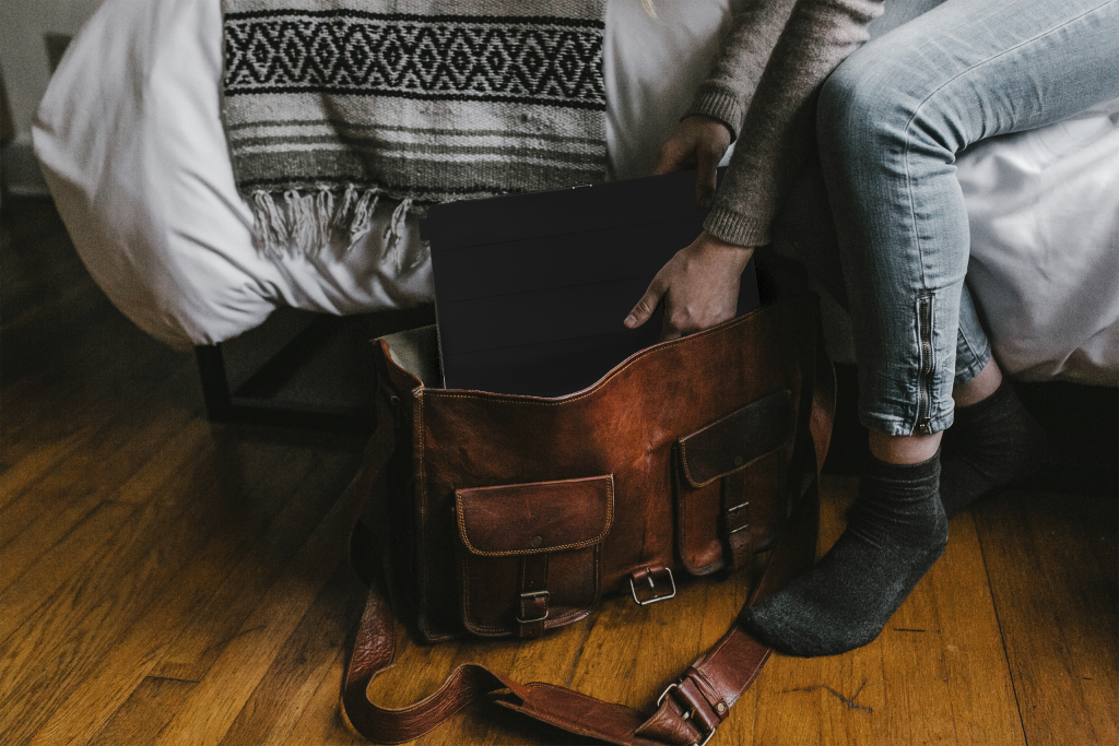 putting into bag inside